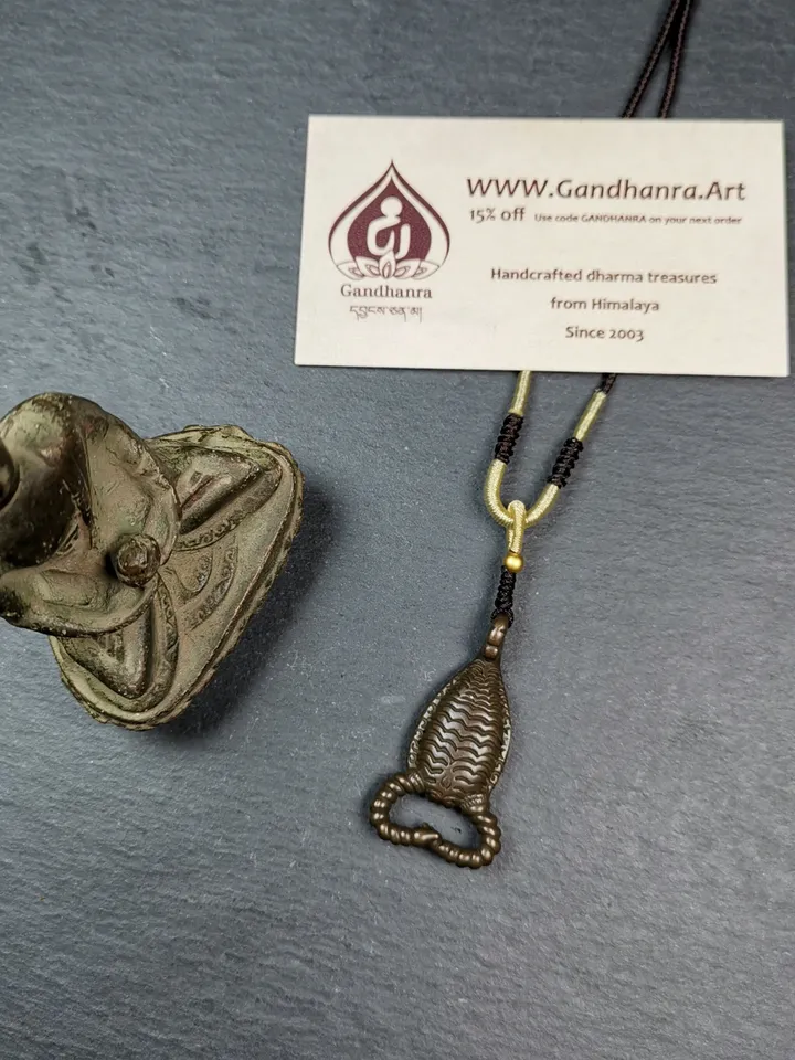 Gandhanra Handmade Tibetan Amulet,Scorpion Guru of Padmasambhava, Buddhist Scorpion Totem Pendant, Made of Thokcha,1.7&quot;