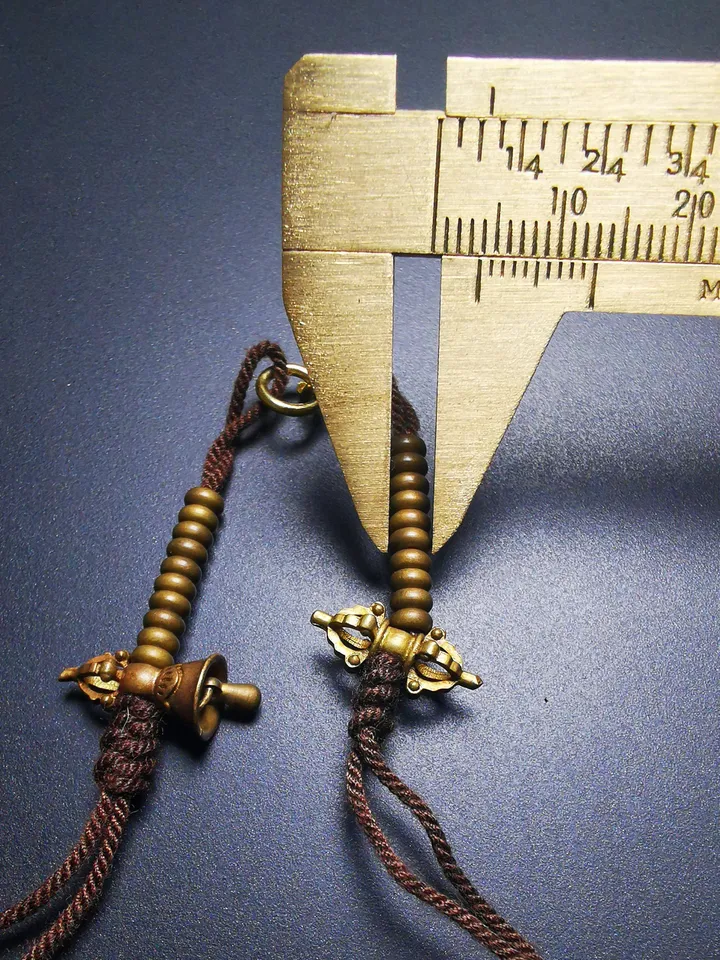 Gandhanra Handmade Tibetan Buddhist Mala Counters,Prayer Bead Counters,Carved with Dorje and Vajra, Small Size 4mm,Made of Brass