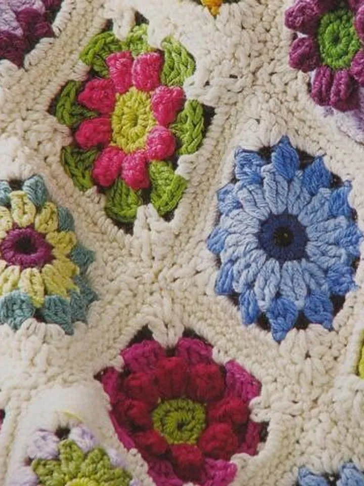 Daisy crochet blanket, granny square crochet blanket , flower crochet blanket pdf