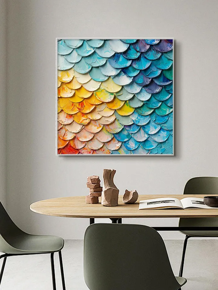 Large Textured Impasto Painting, 3D Abstract Art, Colorful Wall Art Decor, Modern Original Painting, Rainbow Palette Knife Art, Office Decor