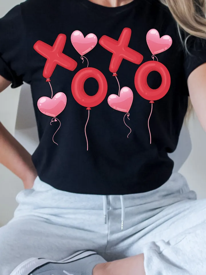 Xoxo Balloons PNG-Valentine's Day Sublimation Digital Design Download-hearts png, balloon hearts png, love png, cupid png, Trendy Vday png