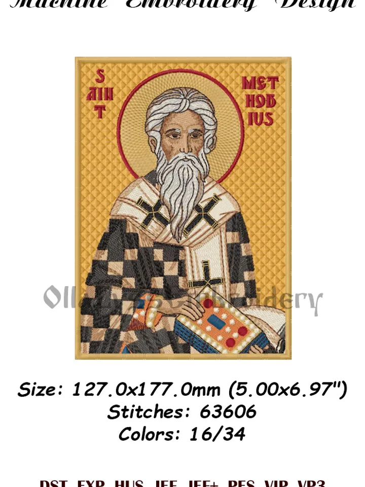 Saint Methodius embroidery design
