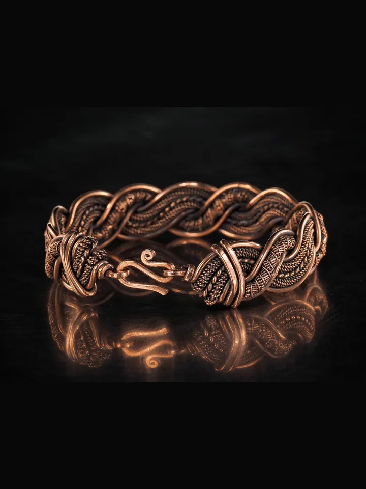 Wire wrapped copper bracelet for woman Antique style copper jewelry WireWrapArt