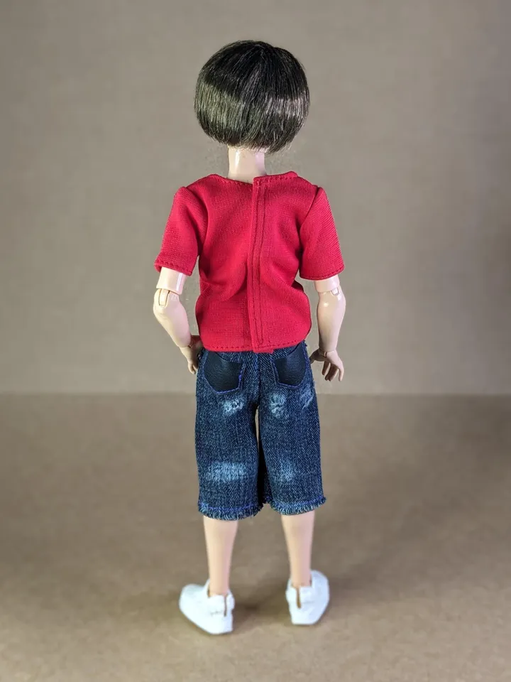Handmade distressed denim shorts for 11.5 inch fashion male doll