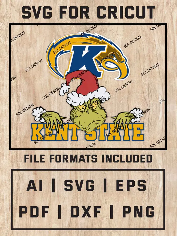 Grinch Kent State Golden Flashes SVG, NCAA College Team SVG Design, NCAA Kent State Golden Flashes SVG, NCAA Kent State Team Cricut, Christmas Svg, Grinch svg, Digital Download