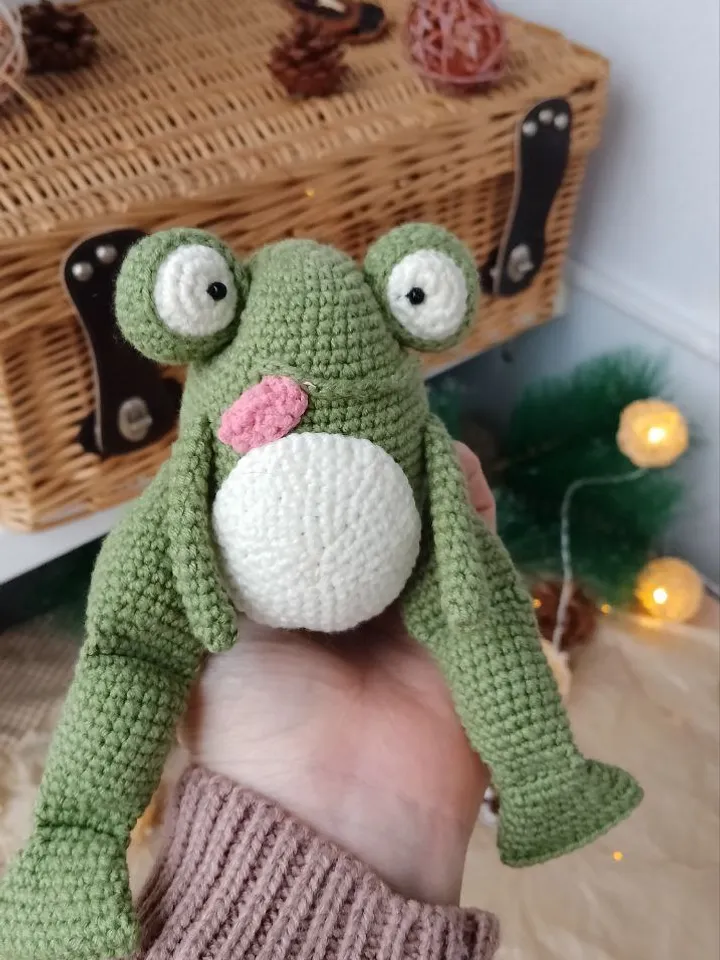Stuffed frog plush toy. Cute soft frog for baby shower gift.