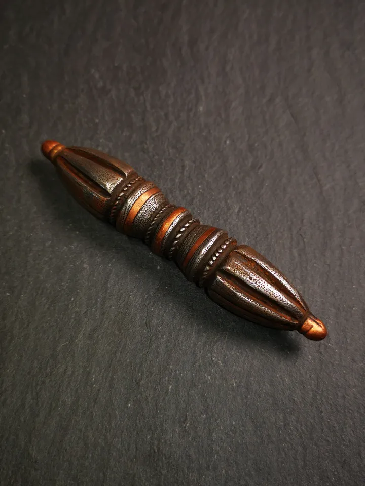 Vintage Tibetan Ritual Implement by Gandhanra - Nine-Pronged Vajra Dorje of Vajrayana Buddhism - Made of Cold Iron - 30 Years