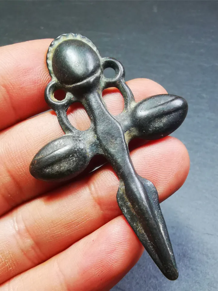Gandhanra Vintage Phurba Amulet,Kila(Dorje Phurba) Pendant,Tibetan Budhist Ritual Implement,made of Thokcha,2.6",60 Years Old
