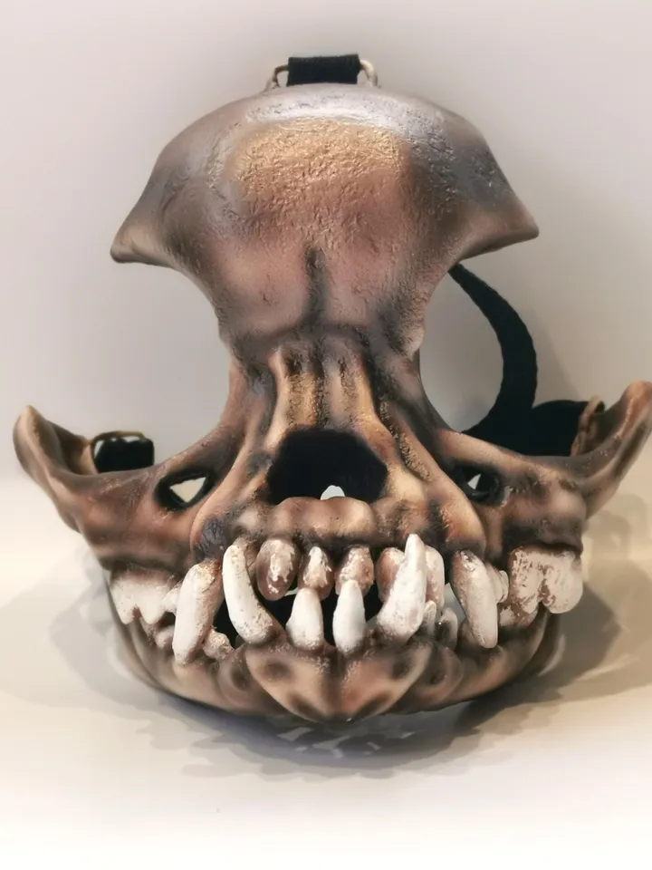 Pug Skull Mask, face mask halloween, resin skull mask, animal skull mask, creepy mask, scary mask, dog skull mask, burning man mask