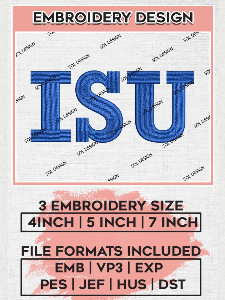 ISU Sycamores Team Word Logo embroidery designs, NCAA Indiana State Sycamores Logo Machine embroidery files, NCAA Team Logo embroidery designs, NCAA Game Day Machine embroidery designs, Digital Download