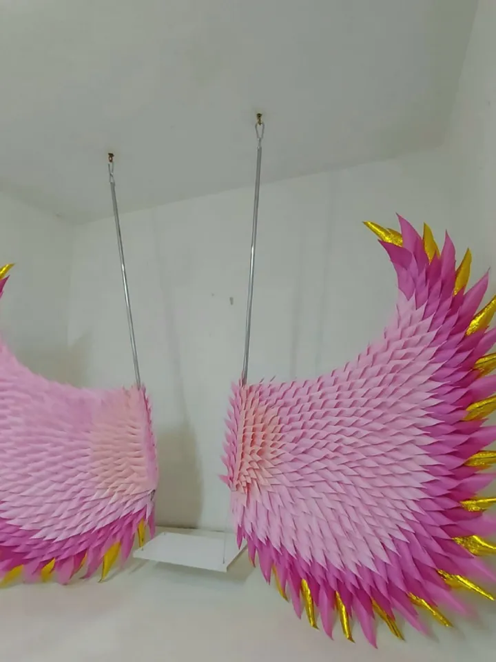 Barbie Swing Wings Set Pink Angel Wings Hanging Props Wedding Backdrop Party Decoration Pink background outdoor wedding