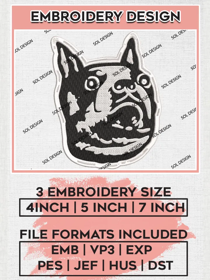 NCAA Boston University Terriers Team Head Mascot Logo Embroidery Design Files, NCAA Boston University Terriers Machine Embroidery, NCAA Teams, 3 sizes, NCAA Machine embroidery designs, Digital Download