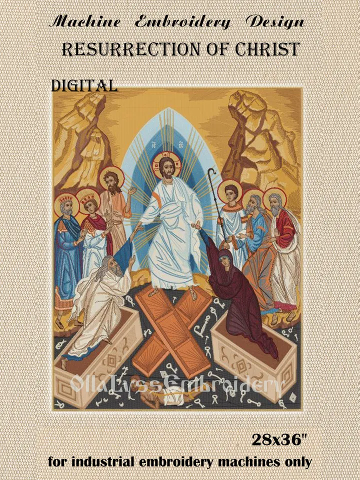 Resurrection of Christ embroidery design