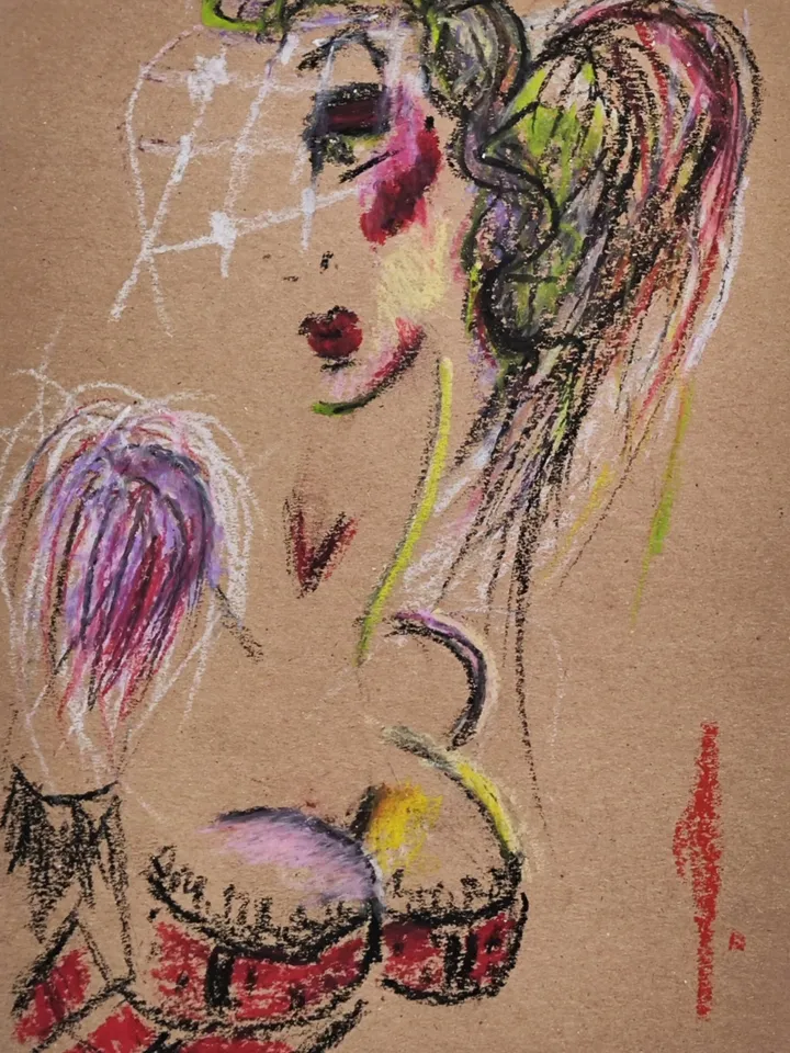 Interior painting.Burlesque girl II