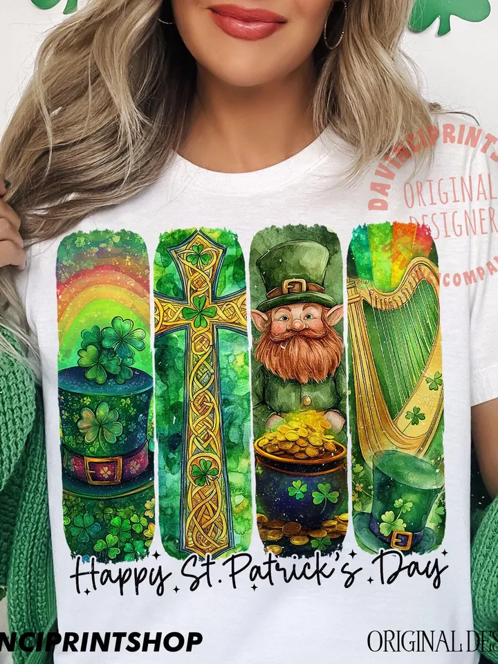 Retro St Patrick's Day PNG, St Patrick's png, Lucky png, Shamrock PNG, Irish Png, Leprechaun Png, Clover png, Green day, Digital Download