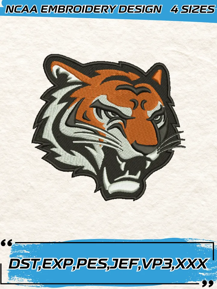 Cincinnati Bengals Mascot Embroidery Designs,NCAA Logo Embroidery Design,Machine Embroidery Design File,4 Sizes, Digital Download