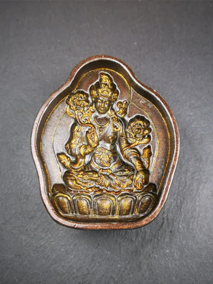 Gandhanra Tibetan Buddha Statue Mold,Green Tara,Tsa Tsa Copper Mould For Making Clay Buddha Statue,Tsha Tsha