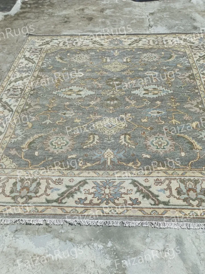 10X14 Gray Oushak rug muted multi size 8x10/9x12/10x14 Hand-knotted Vintage Oushak Wool Area Rug for Living Room, Dining room.