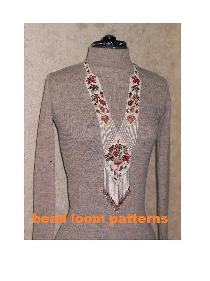 Bead loom patterns, schemes for a Gerdan-Split-Loom Necklace, Beading Loom only Pattern, Instant Download, PDF