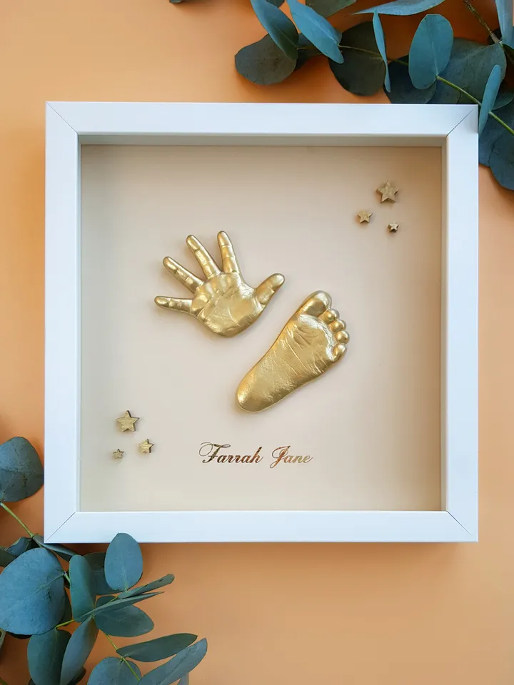 Hand and foot keepsake for mothers day.Keepsake casting.Nursery decor.Handprint ornament.Mothers day personalized gift.
