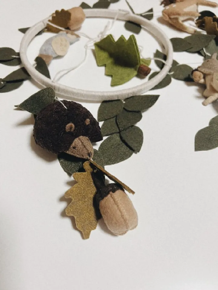 Mobile baby nursery decor woodland, forest deer crib mobile, expecting mom gift