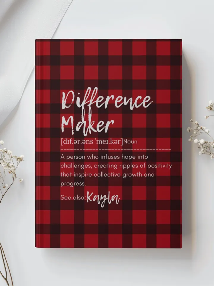 Personalized Difference Maker Journal with your name; Difference Maker Definition Gift; Custom Coworker Gift Employee gift Mentor Leader