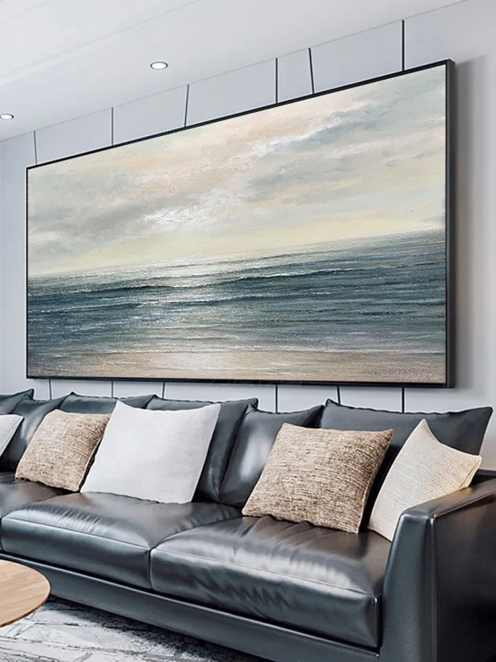 Abstract painting, Abstract art, Beach decoration, Home decoration, Large oil painting, Ocean art, Canvas painting, Mural, Bedroom mural