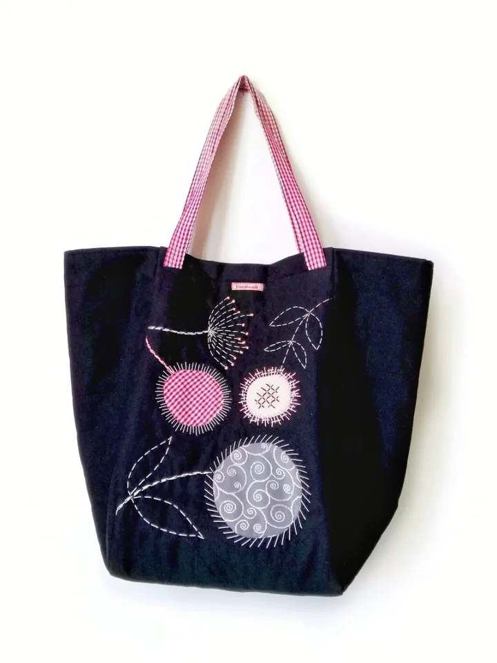 Handmade Fabric Tote Bags for Women: Large Quilted Embroidered Boho Style - Functional, Unique, and Stylish Accessories for Every Occasion. FREE SHIPPING!
