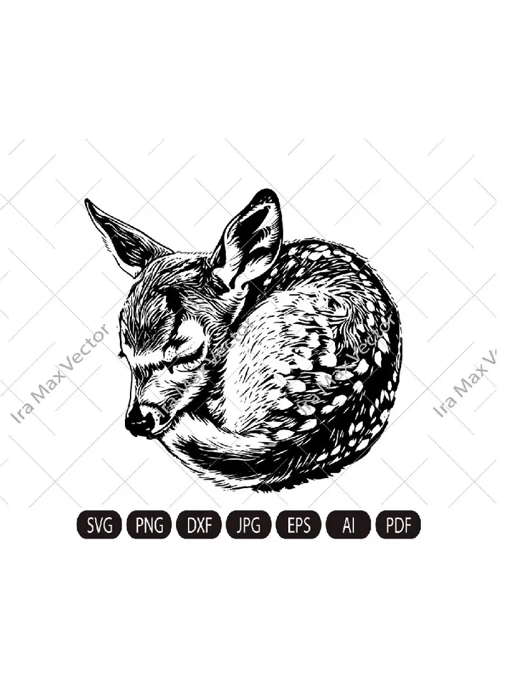 Fawn svg, deer baby svg,art for kid,forest animal,fawn clip art,fawn lazer