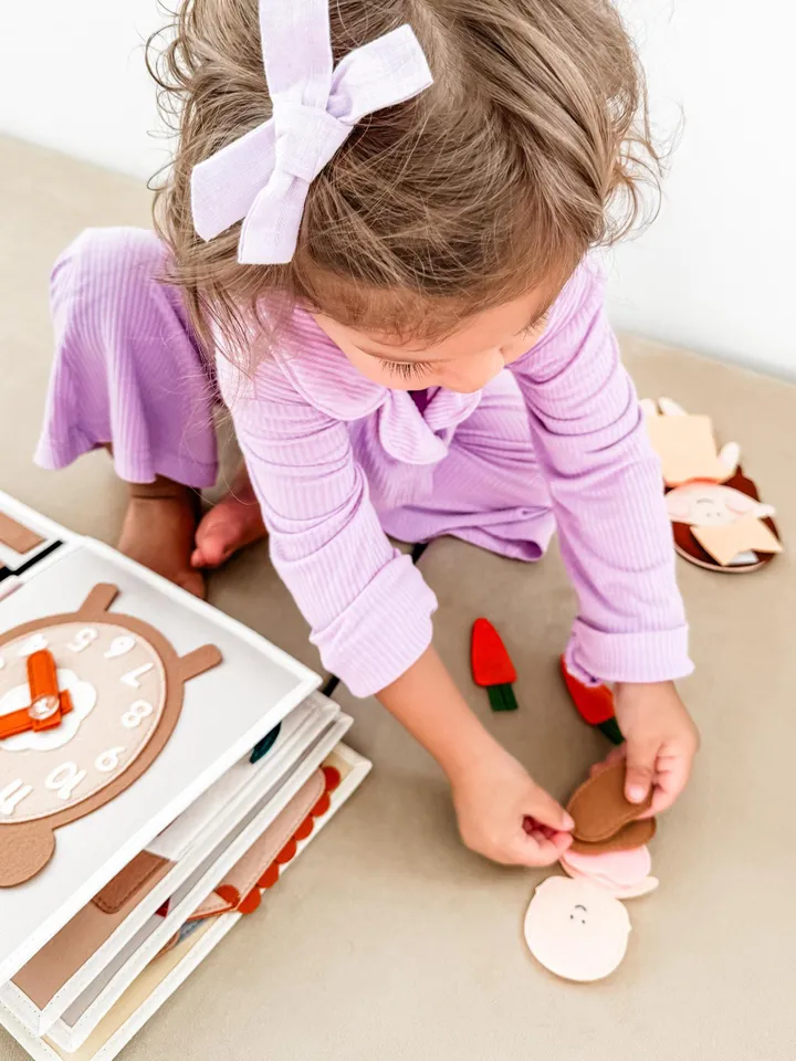 dollhouse felt quiet book 8 pages, travel busy book for girl 1-2-3-4 year old, pretend play, felt montessori christmas gift toys,kinderkrama