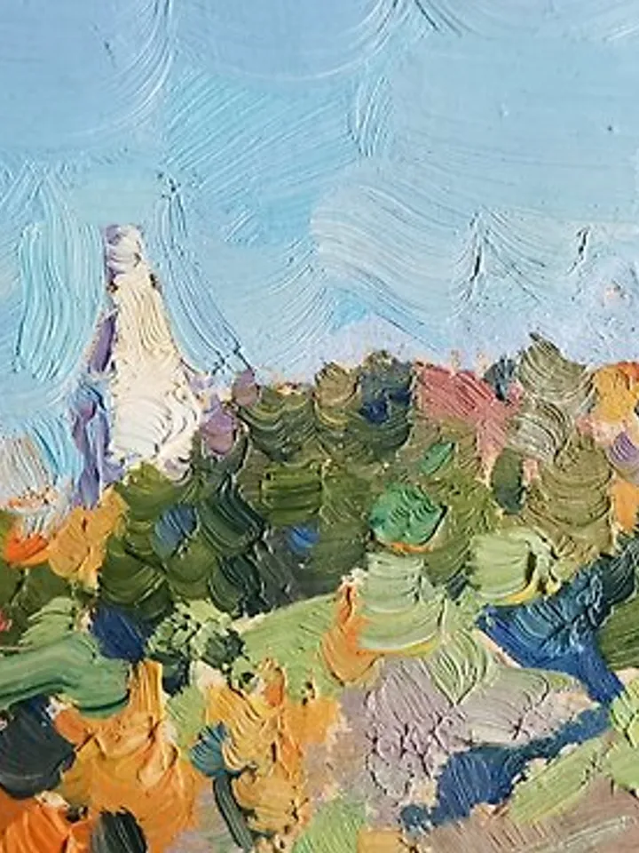 Fall Tree Painting Original Art Oil Painting 手工油畫 微型油画 微型绘画 油畫 掛畫