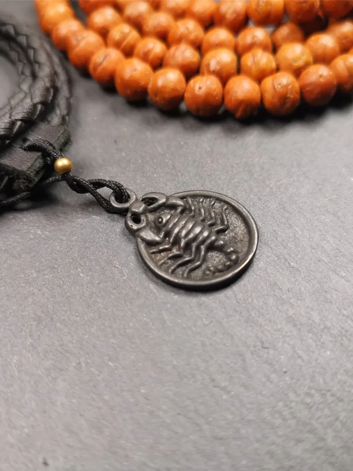 Gandhanra Handmade Tibetan Amulet,Scorpion Guru of Padmasambhava, Buddhist Scorpion Pendant, Made of Brass,0.8&quot;