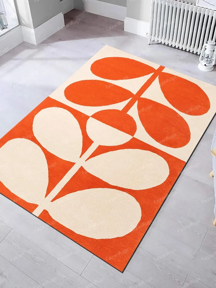 Green leaf Hand tufted rugs 100% wool for living room, bed room, kids room in any size 8x10,6x9,5x8,4x6,Fast up guys!!!!!