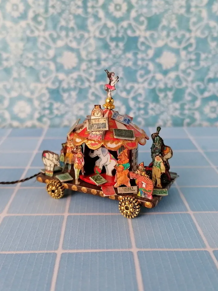 Miniature handmade circus. 1:12.