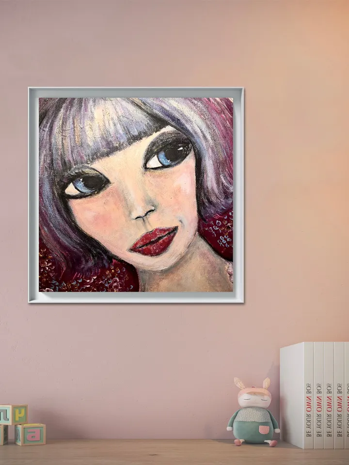 Miko doll Short-sleeve unisex t-shirt,beatiful woman t shirt made from my original painting,unique handmade gift for her,women t shirts.