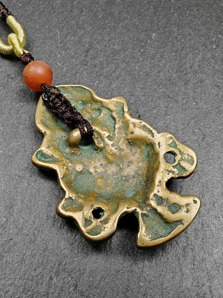 Gandhanra Handmade Tibetan Buddhist Amulet,Treasure Vase Badge, Good Furtune and wealth, Made of Lima Brass,Spiritual Gift