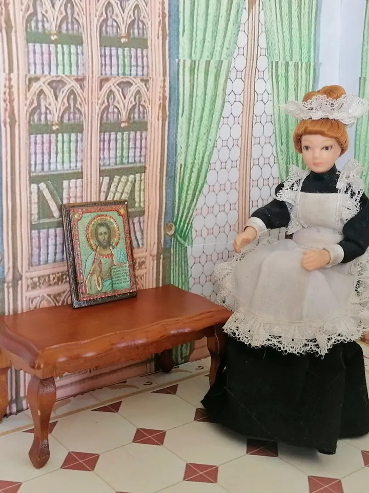 Miniature icon. Christmas.1:12 scale.Dollhouse miniature. Christmas. 1:12.