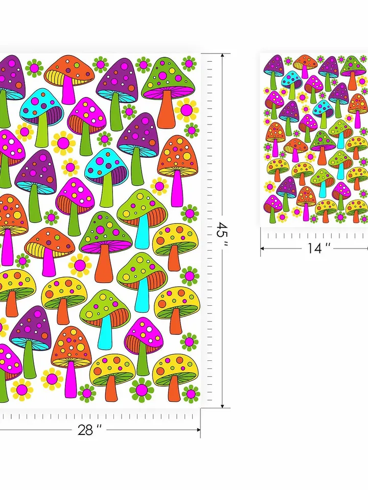 Magic Woodland mushrooms Wall Decals Forest Kids Stickers el24