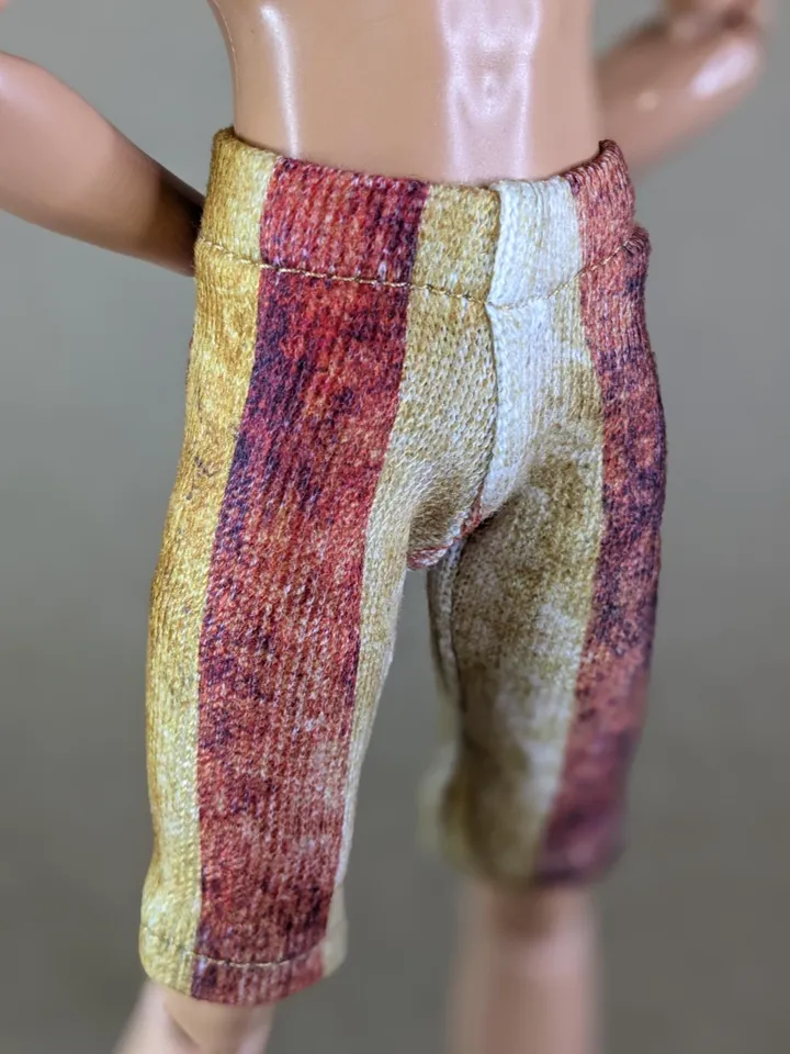 Graphic printed elastic shorts for for 12-inch fashion male dolls