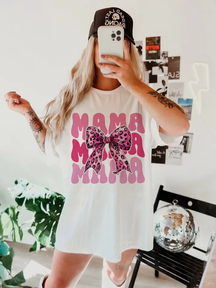 Pink Cheetah Coquette Mama bow png Coquette clipart design trending png retro mama png pink bow png soft girl aesthetic png Leopard png