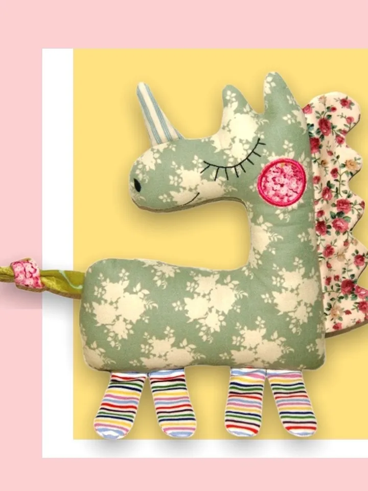 Unicorn Baby Comforter Toy Machine Embroidery Designs in the hoop project digital embroidery pattern Machine embroidery pattern for babies