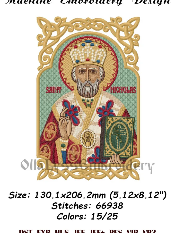 Saint Nicholas embroidery design