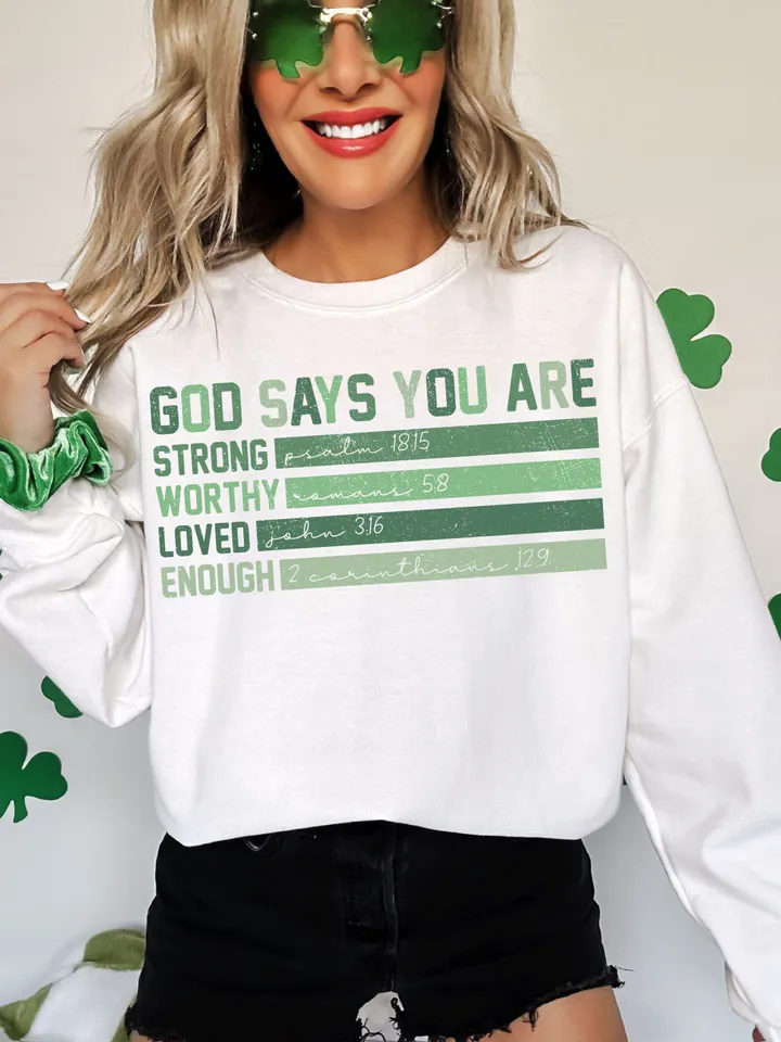 God says you are Lucky png, Jesus St. Patrick's png, lucky doodle png, christian St. Patrick's png, trendy St. Patrick's bible verse png