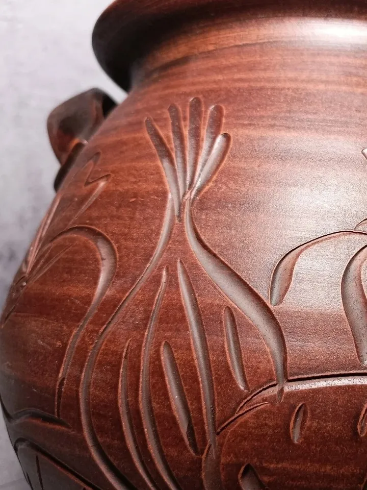 Pottery large casserole 185.97fl oz, Handmade clay casserole Cooking pot