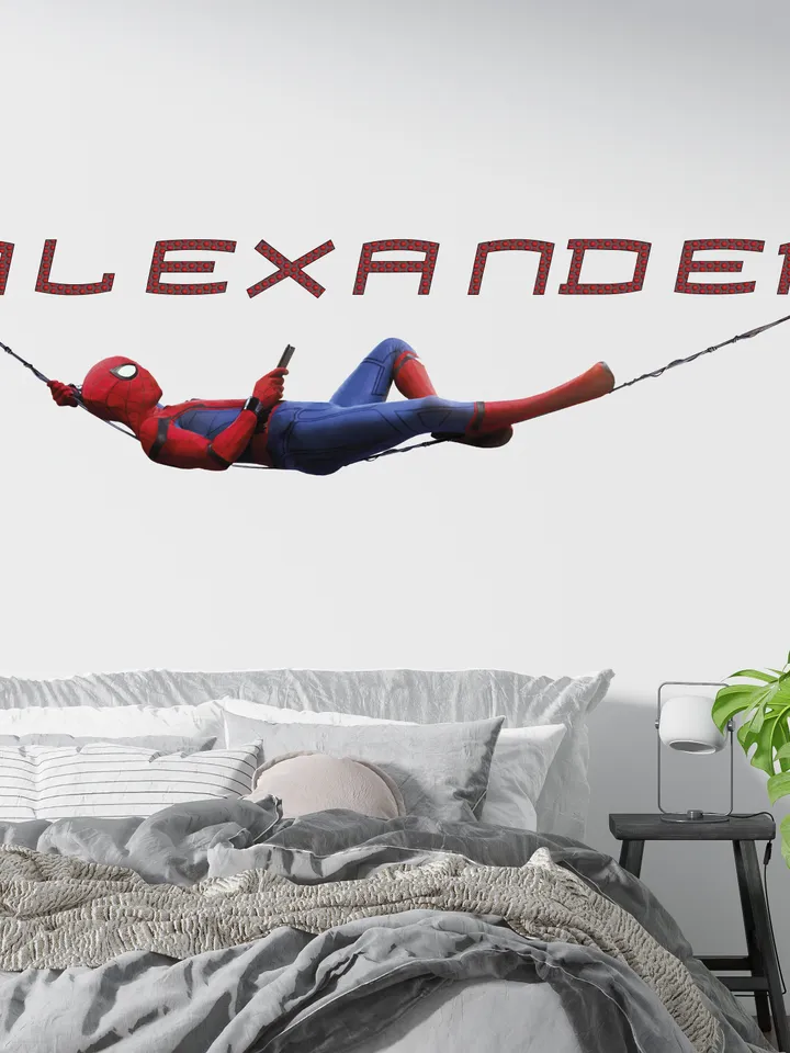 Spiderman Personalized Wall Decal Superhero Custom name Sticker Playroom Decor Gift z3009