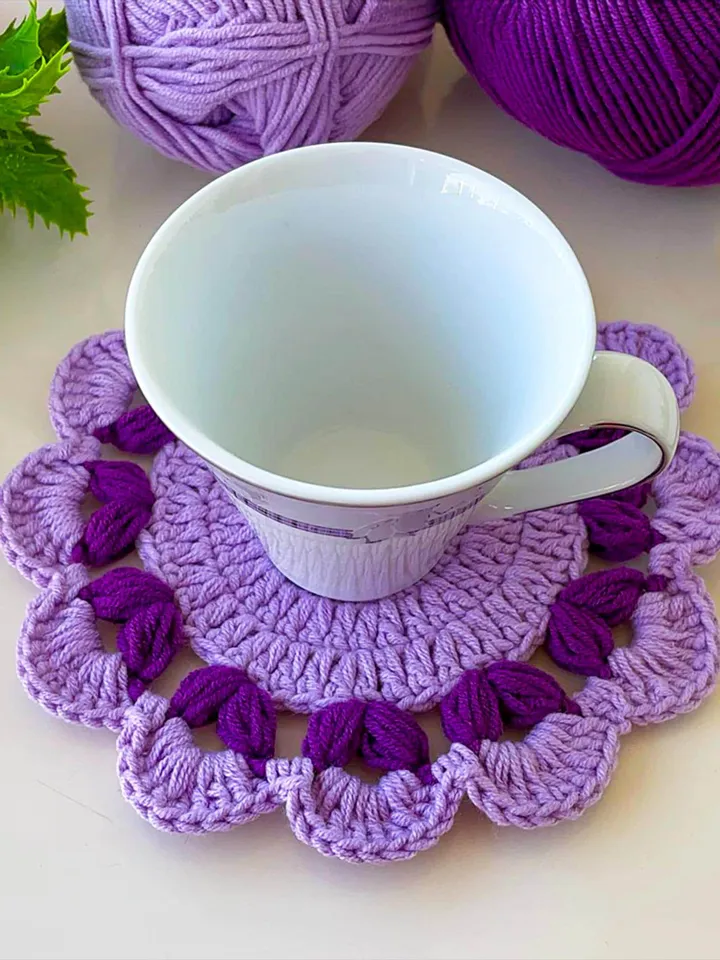 Elegant 3D Crochet Doily Pattern PDF, Vintage Floral Table Mat, Handmade Decorative Coaster, Textured Lace Placemat DIY, Instant Download