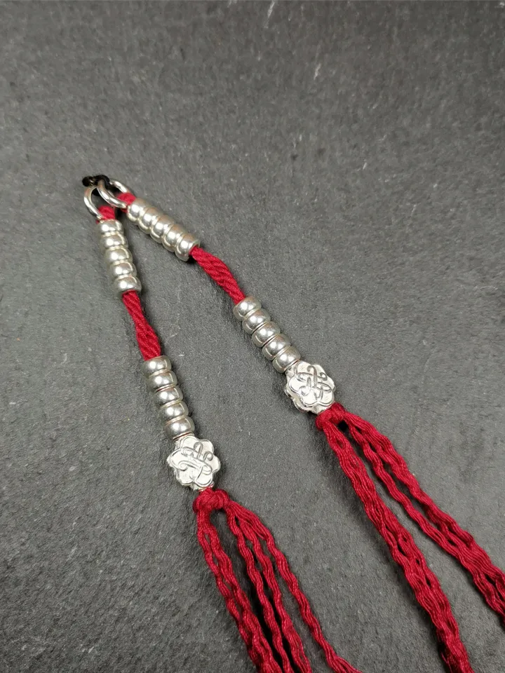 Gandhanra Handmade 5mm Sterling silver Tibetan Buddhist Prayer Bead Counters for 6-15mm Mala,Lucky Knot Pendant