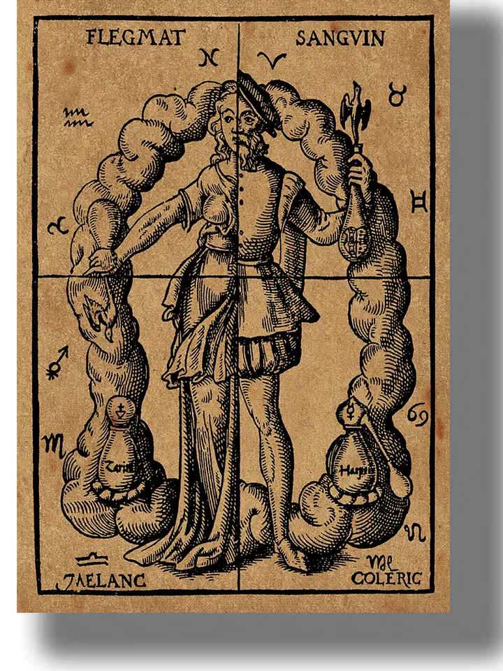 The quintessence of man. Phlegmatic, sanguine, choleric, melancholic.