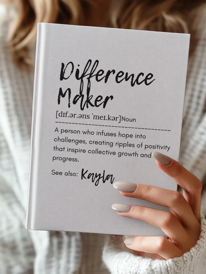 Personalized Difference Maker Journal with your name;  Difference Maker Definition Gift; Custom Coworker Gift Employee gift Mentor Leader