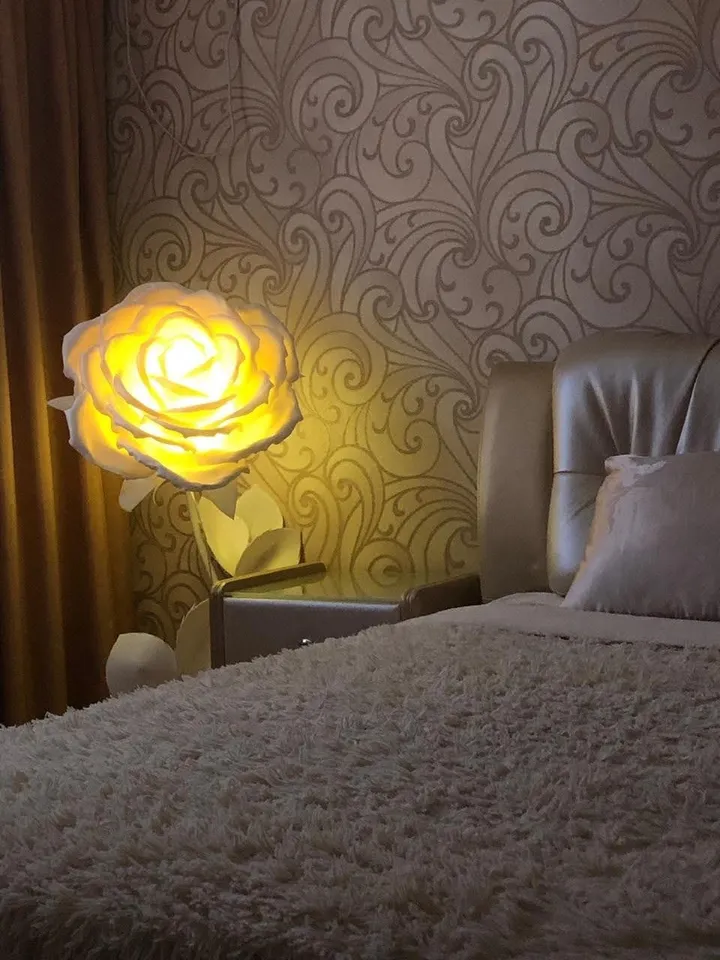 floor lamp, rose lamp, large luminous flower, LED lamp